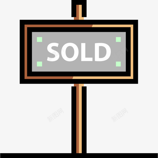 出售房地产15线性颜色图标svg_新图网 https://ixintu.com 出售 房地产15 线性颜色