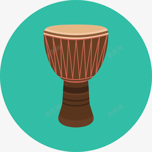 Djembe音乐娱乐圆形平面图标svg_新图网 https://ixintu.com Djembe 圆形平面 音乐娱乐