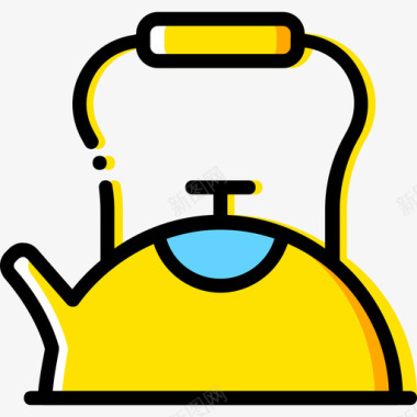 水壶咖啡店10黄色图标图标