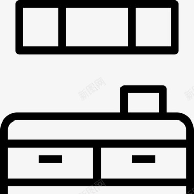 厨房家具5线性图标图标