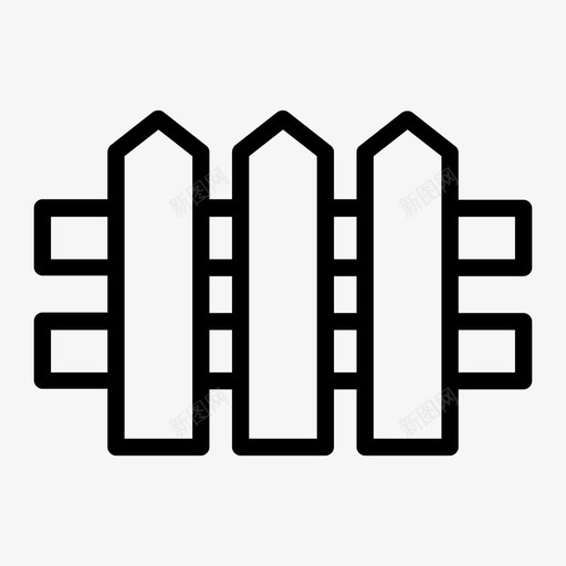 围栏家房子图标svg_新图网 https://ixintu.com 围栏 家 工具 房子 简单的混合线图标
