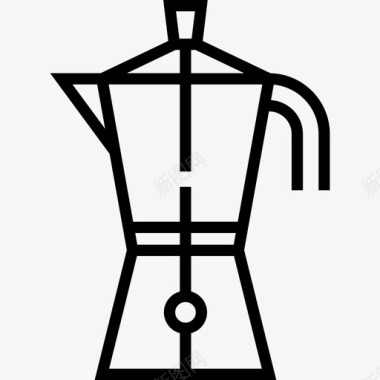 咖啡机露营7直线型图标图标