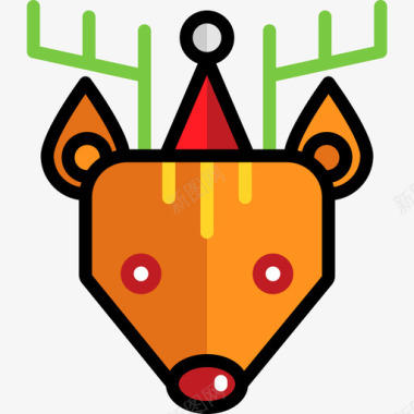 驯鹿圣诞16线性颜色图标图标