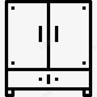 衣柜家用设备线性图标图标