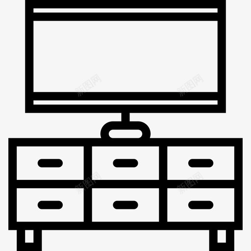 电视机家用电器直线型图标svg_新图网 https://ixintu.com 家用电器 电视机 直线型