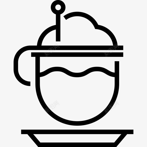 卡布奇诺咖啡店元素线性图标svg_新图网 https://ixintu.com 卡布奇诺 咖啡店元素 线性
