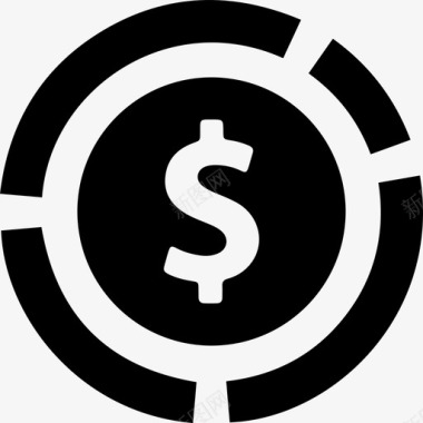 美元符号财务设置实心图标图标