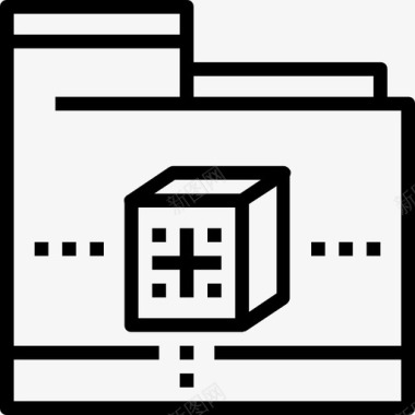 文件夹数据开发收集线性图标图标