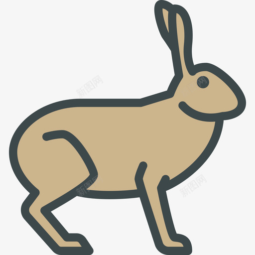 野兔森林动物3线形颜色图标svg_新图网 https://ixintu.com 森林动物3 线形颜色 野兔