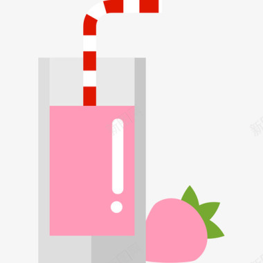 草莓汁食品水果和蔬菜汁收集图标图标