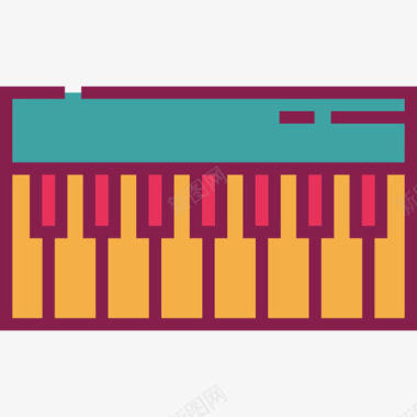 钢琴生日派对8线性颜色图标图标