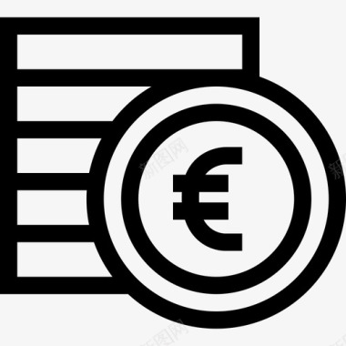 欧元硬币堆货币钱图标图标