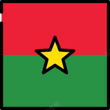 布基纳法索国旗收藏3方形图标图标