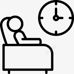 候诊室候诊室扶手椅时钟图标高清图片
