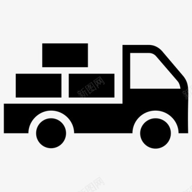 送货提货送货货车货运卡车图标图标