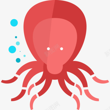 章鱼动物4扁平图标图标