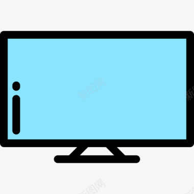 电视电子8线性彩色图标图标