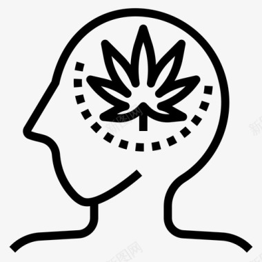 大脑影响大麻大麻医用大麻图标图标
