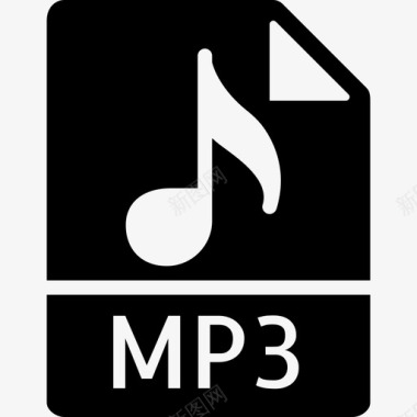 Mp3文件类型集填充图标图标