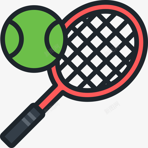 网球酒店服务3线性颜色图标svg_新图网 https://ixintu.com 线性颜色 网球 酒店服务3