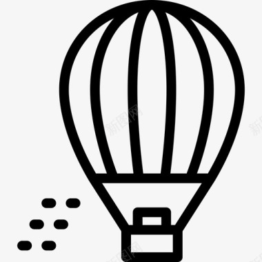 热气球暑假系列线性图标图标