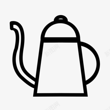 鹅颈壶咖啡浓缩咖啡图标图标