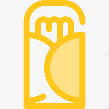 卷饼食品和餐厅7黄色图标图标