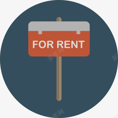 出租房地产和家具圆形公寓图标图标