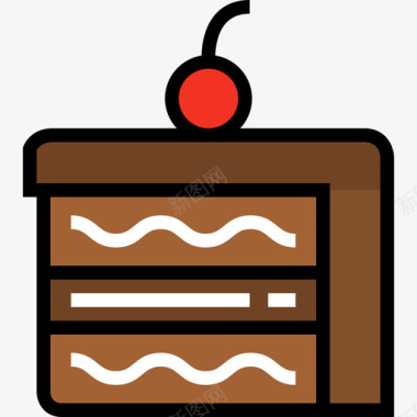 蛋糕咖啡店11线性颜色图标图标