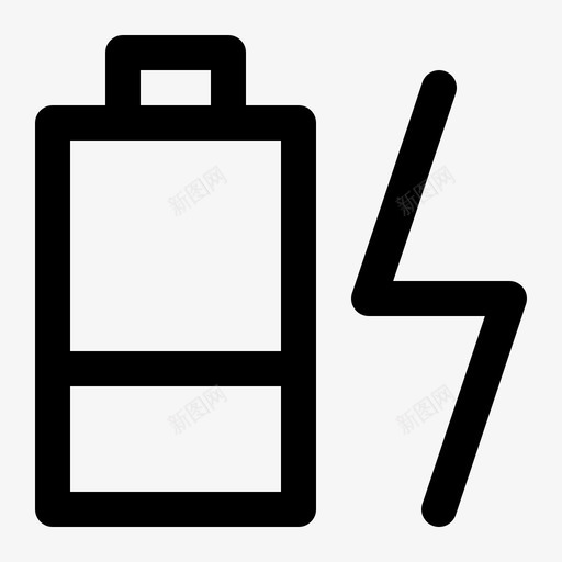 电池充电一半指示指示器图标svg_新图网 https://ixintu.com 指示 指示器 电池充电一半 符号 计算机和电子线路图标集