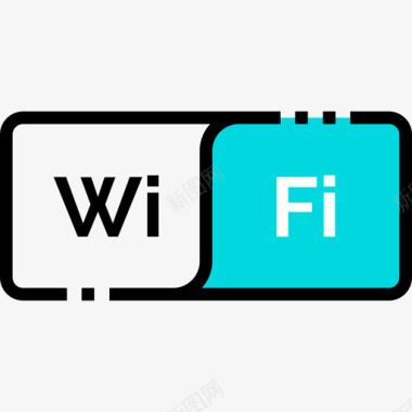Wifi信号通信和媒体6线性颜色图标图标
