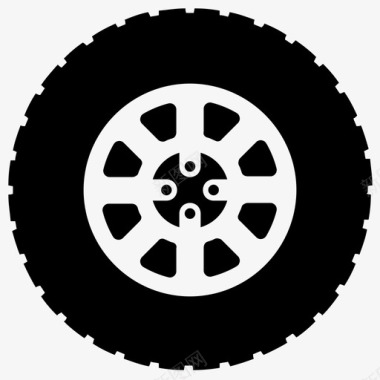 汽车轮胎汽车车轮轮胎图标图标