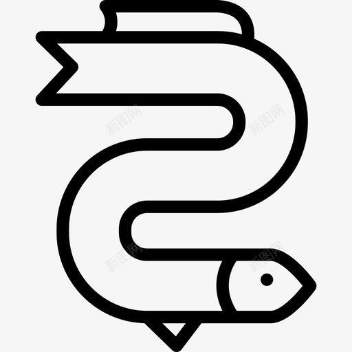 鳗鱼海洋生物线状线状图标svg_新图网 https://ixintu.com 海洋生物线状 线状 鳗鱼