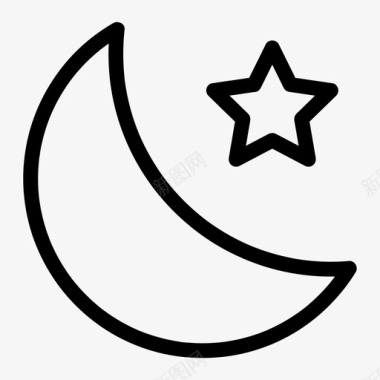 夜月亮天空图标图标