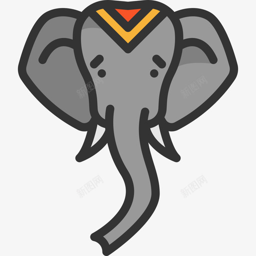 大象马戏团4线性颜色图标svg_新图网 https://ixintu.com 大象 线性颜色 马戏团4