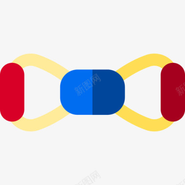 健身带健身器材颜色扁平图标图标