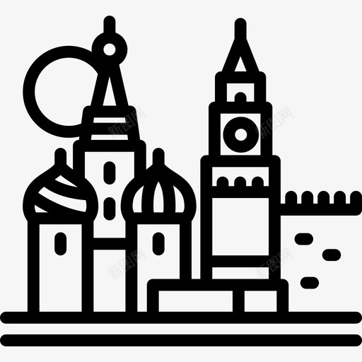 莫斯科风景线直线图标svg_新图网 https://ixintu.com 直线 莫斯科 风景线