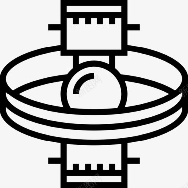 空间站宇航员和太空直线型图标图标