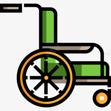 轮椅健康和医疗9线性颜色图标图标