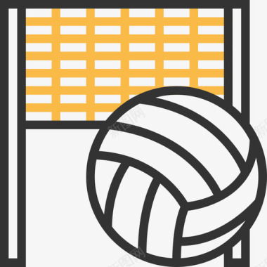 排球运动器材2黄影图标图标