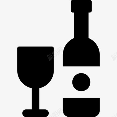 葡萄酒感恩节7充满图标图标
