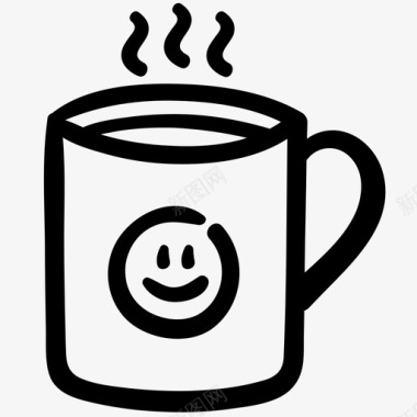 咖啡微笑喝开心图标图标