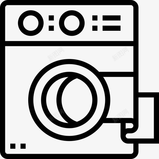 洗衣机清洗2线性图标svg_新图网 https://ixintu.com 洗衣机 清洗2 线性