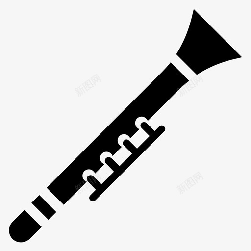 单簧管音乐乐器图标svg_新图网 https://ixintu.com 乐器 乐器字形图标 单簧管 木管乐器 管弦乐队 音乐