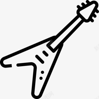 电吉他乐器2线性图标图标