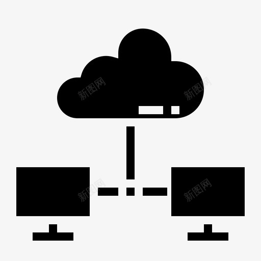云系统计算机连接性图标svg_新图网 https://ixintu.com 云系统 局域网 计算机 设备连接性 连接性