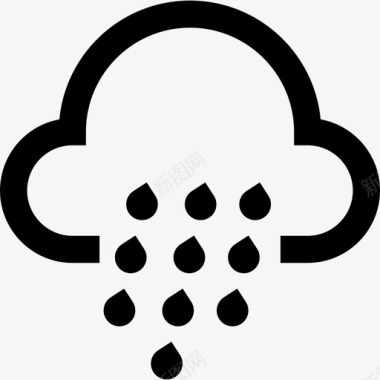 雨11号天气直线型图标图标