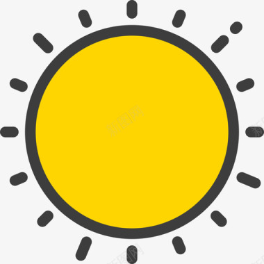 太阳19号天气线性颜色图标图标