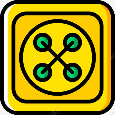 按钮缝纫4黄色图标图标