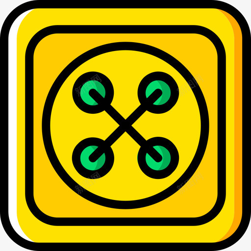按钮缝纫4黄色图标svg_新图网 https://ixintu.com 按钮 缝纫4 黄色